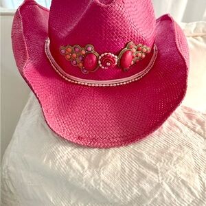 Vintage pink Cowgirl Hat with Gems